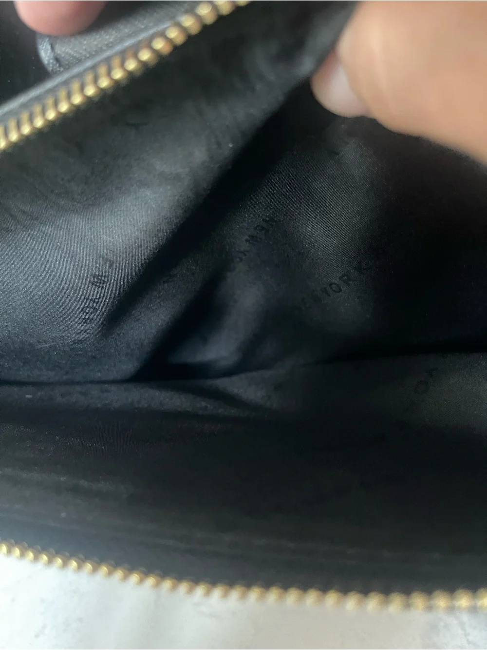 New York & Company Black Saffiano Satchel with Gold Accents